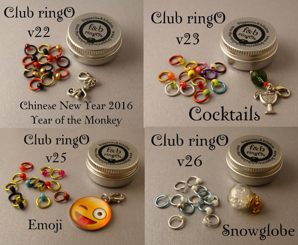 Club ringO v46 ~ Limited Edition Mystery Snag-Free Ring Stitch Marker Club