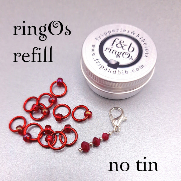 ringOs Birthstones  ~  JULY ~ RUBY ~ Snag Free Stitch Markers for Knitting and Crochet
