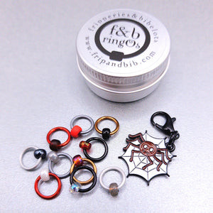 ringOs Incey Wincey Spider HALLOWEEN LIMITED EDITION ~ Snag Free Ring Stitch Markers for Knitting