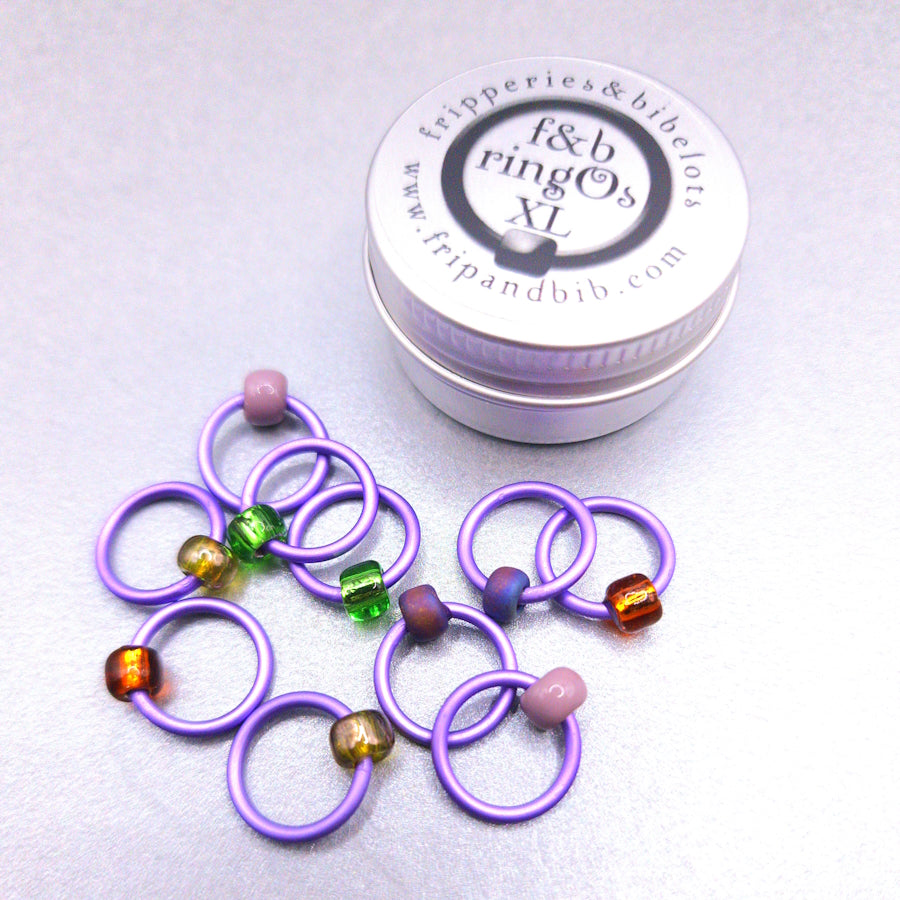 ringOs XL Lavender Garden - Snag-Free Ring Stitch Markers for Knitting