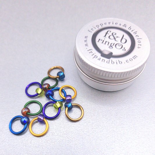 ringOs Peacock ~ Snag Free Ring Stitch Markers for Knitting