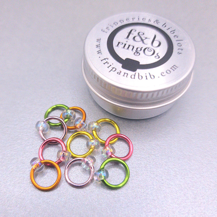ringOs Raindrops on Honeysuckle ~ LIMITED EDITION ~ Snag Free Ring Stitch Markers for Knitting