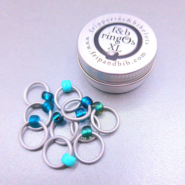 ringOs XL Tealicious Snag-Free Ring Stitch Markers for Knitting