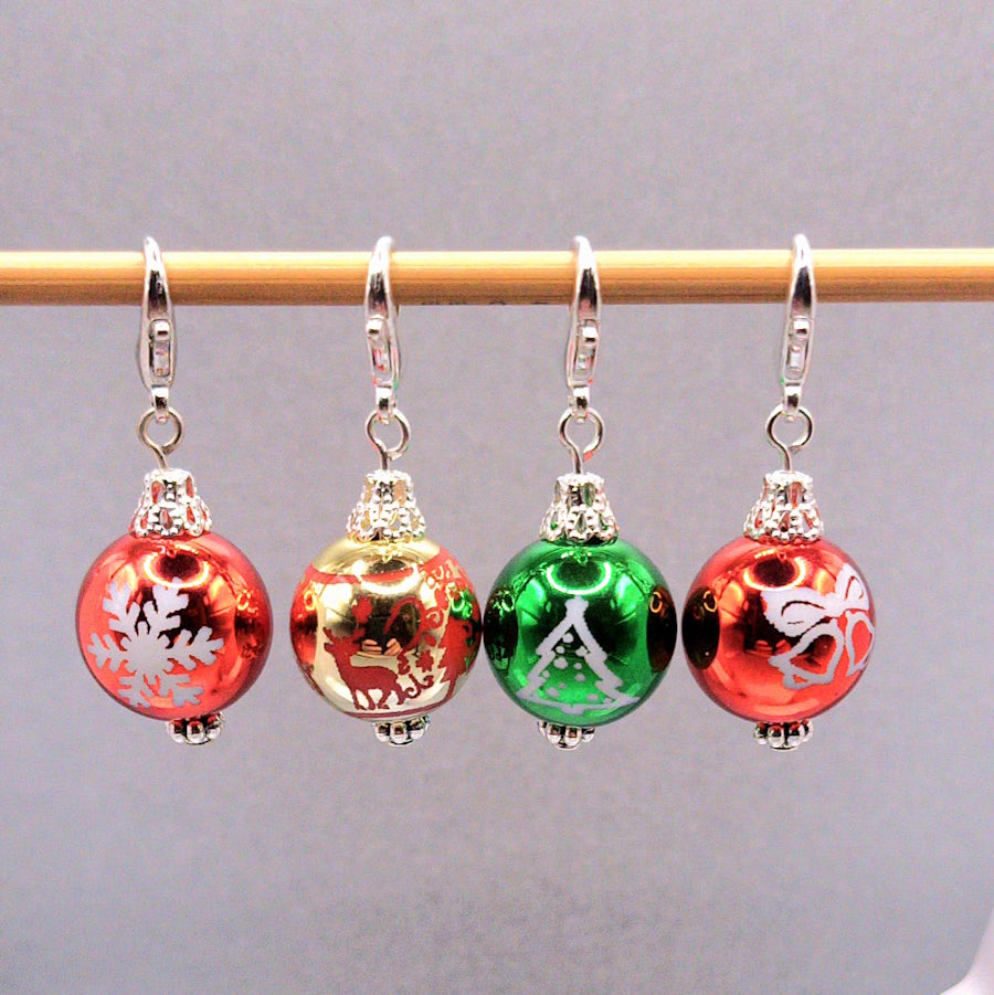 Traditional Christmas Baubles Stitch Markers for Knitting and Crochet CHRISTMAS LIMITED EDITION