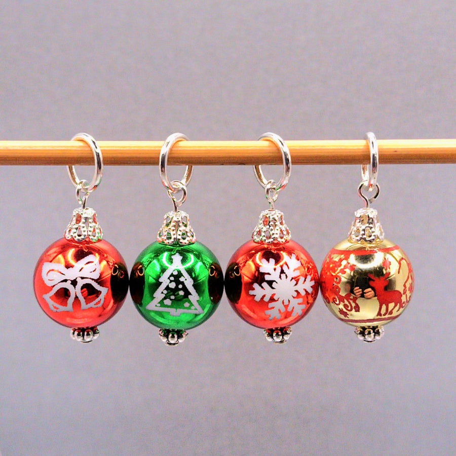 Traditional Christmas Baubles Stitch Markers for Knitting and Crochet CHRISTMAS LIMITED EDITION