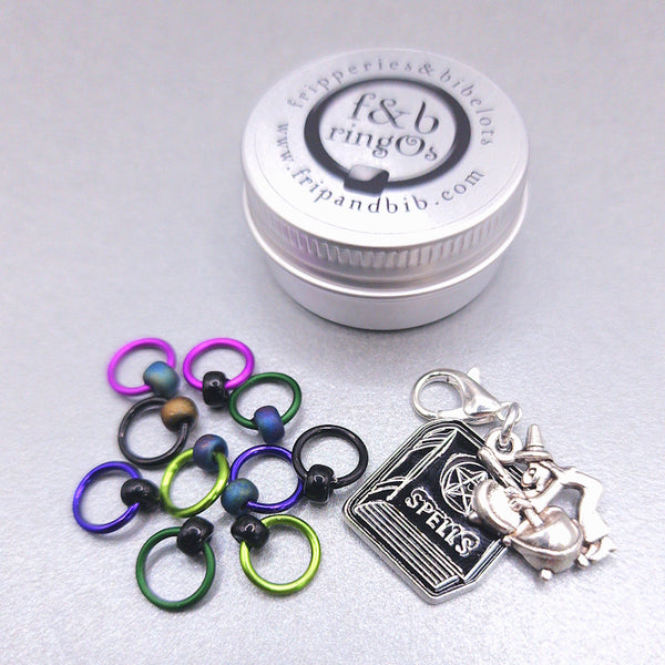 ringOs Witches Brew HALLOWEEN LIMITED EDITION ~ Snag Free Ring Stitch Markers for Knitting