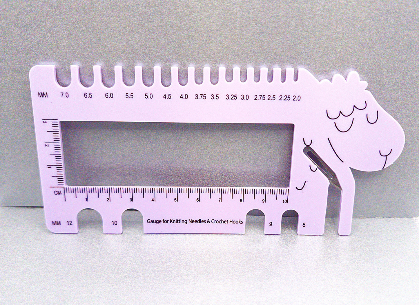 Sleepy Sheep Knitting Needle, Crochet Hook & Swatch Gauge and Ruler