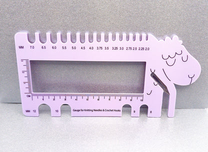 Sleepy Sheep Knitting Needle, Crochet Hook & Swatch Gauge and Ruler