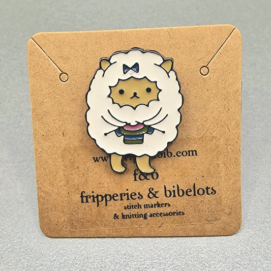 Knitting Sheep Enamel Pin Badge