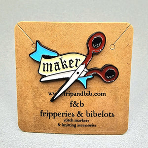 Maker Scissors Enamel Pin Badge