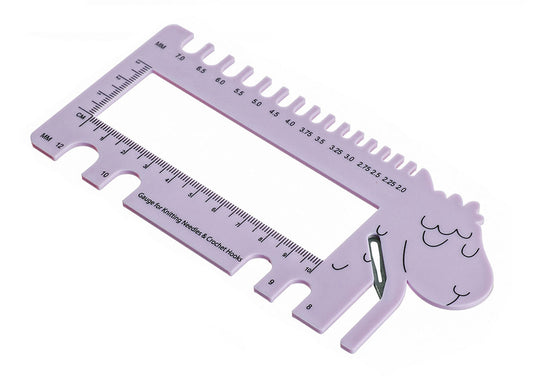 Sleepy Sheep Knitting Needle, Crochet Hook & Swatch Gauge and Ruler
