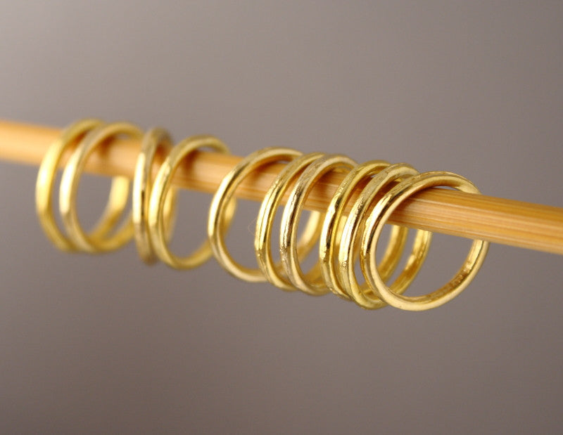 Simple Solid Snag-Free Gold Ring Stitch Markers for Knitting