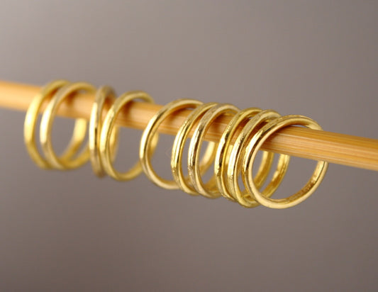 Simple Solid Snag-Free Gold Ring Stitch Markers for Knitting