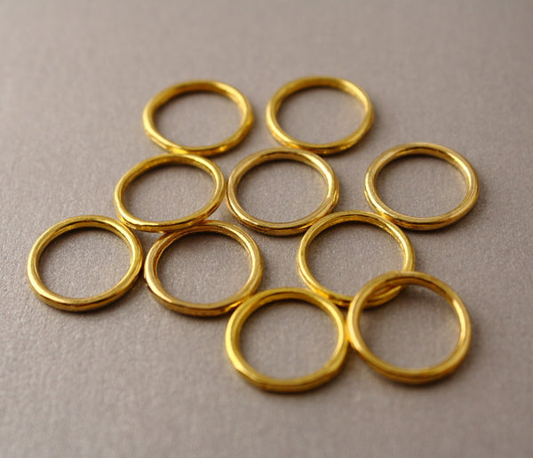 Simple Solid Snag-Free Gold Ring Stitch Markers for Knitting