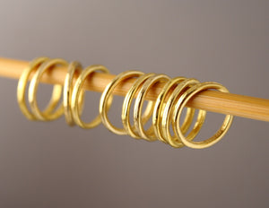 Simple Solid Snag-Free Gold Ring Stitch Markers for Knitting