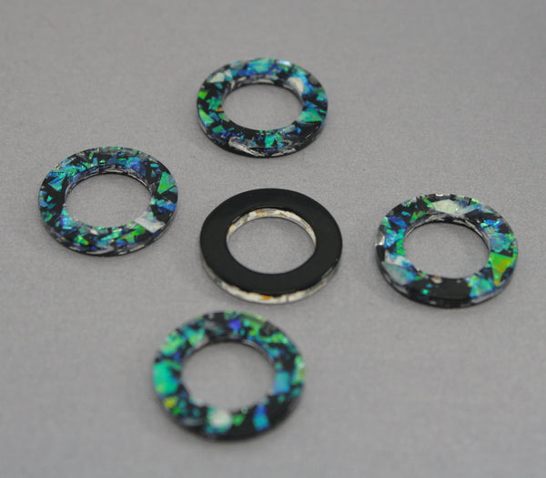 Simple Solid Snag-Free Glitter Resin Ring Stitch Markers for Knitting