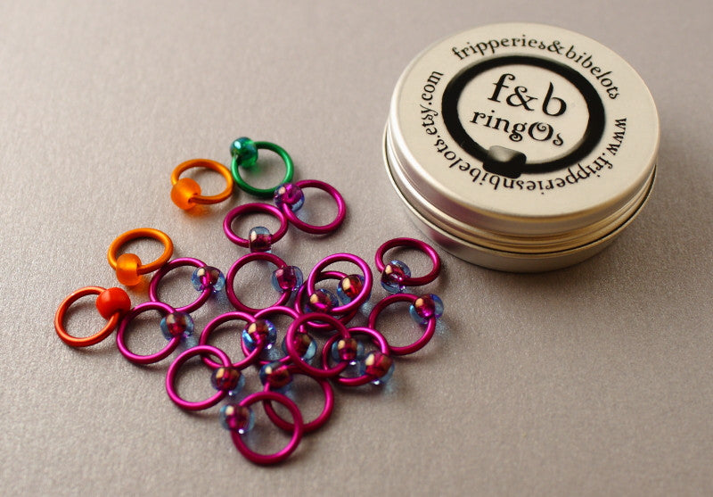 ringOs Traffic Light Lace - Violet - Snag-Free Ring Stitch Markers for Knitting