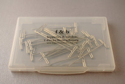 T-Pins for Blocking Knitting with Slimline Case