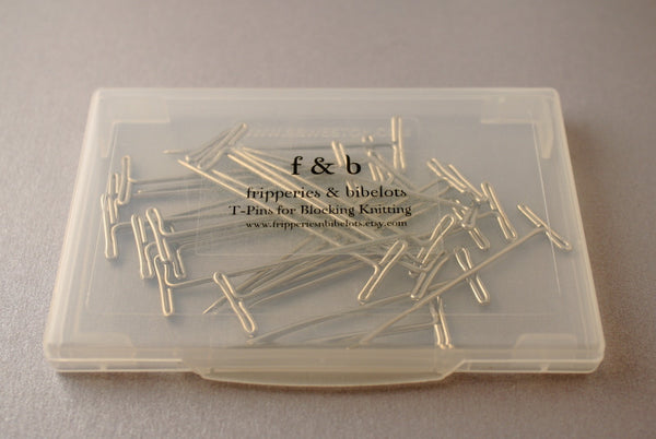 T-Pins for Blocking Knitting with Slimline Case