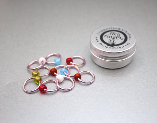 ringOs XL Cherry Blossom - Snag-Free Ring Stitch Markers for Knitting