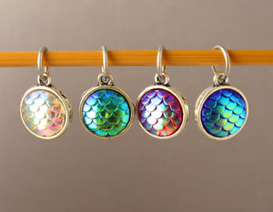 Dragon & Mermaid Scales Stitch Markers for Crochet