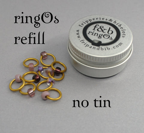 ringOs REFILL ~ Dusky Sunset ~ Snag Free Ring Stitch Markers for Knitting