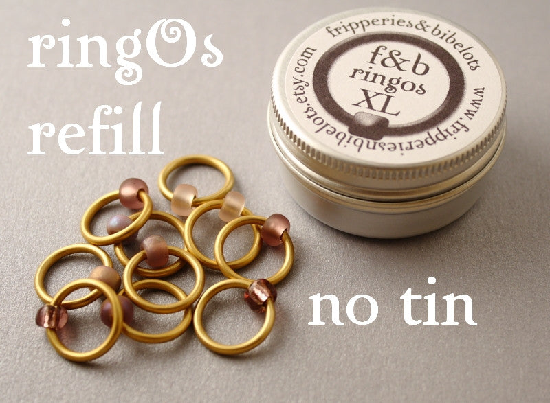 ringOs XL REFILL - Dusky Sunset - Snag-Free Ring Stitch Markers for Knitting