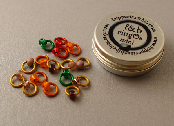 ringOs Mini Dusky Sunset - Snag-Free Ring Stitch Markers for Sock Knitting
