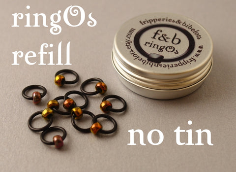 ringOs REFILL ~ Embers ~ Snag Free Ring Stitch Markers for Knitting