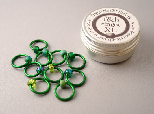 ringOs XL Evergreen - Snag-Free Ring Stitch Markers for Knitting