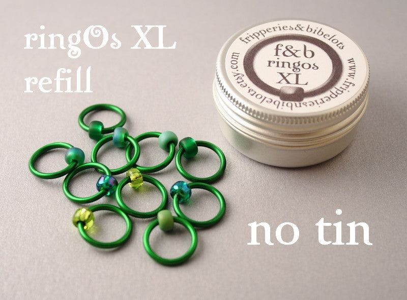 ringOs XL REFILL - Evergreen - Snag-Free Ring Stitch Markers for Knitting