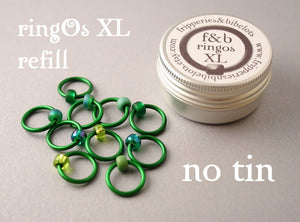 ringOs XL REFILL - Evergreen - Snag-Free Ring Stitch Markers for Knitting