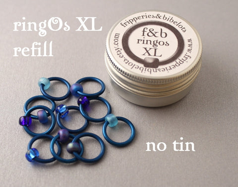 ringOs XL REFILL - Favourite Jeans - Snag-Free Ring Stitch Markers for Knitting