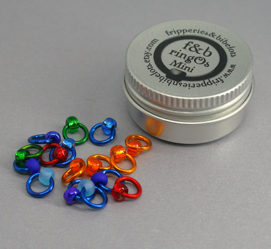 ringOs Mini Favourite Jeans - Snag-Free Ring Stitch Markers for Sock Knitting
