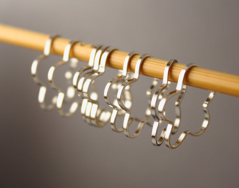 Simple Solid Snag-Free Flower Ring Stitch Markers for Knitting