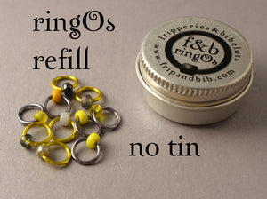 ringOs REFILL ~ Grellow ~ Snag Free Ring Stitch Markers for Knitting