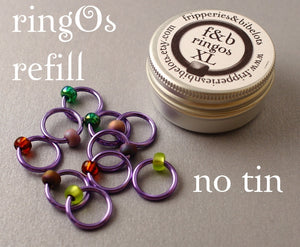 ringOs XL REFILL - Lavender Garden - Snag-Free Ring Stitch Markers for Knitting