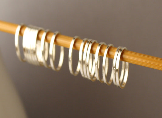 Simple Solid Snag-Free Mini Oval Ring Stitch Markers for Knitting