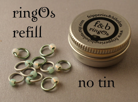 ringOs REFILL ~ Minty Fresh ~ Snag Free Ring Stitch Markers for Knitting