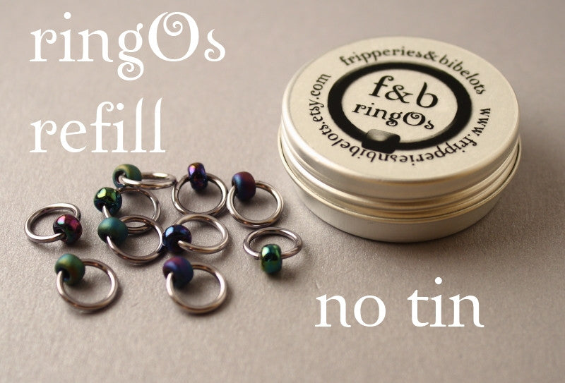 ringOs REFILL ~ Oil Slick ~ Snag Free Ring Stitch Markers for Knitting