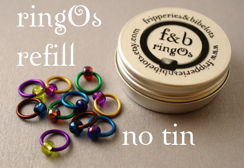 ringOs REFILL ~ Peacock ~ Snag Free Ring Stitch Markers for Knitting