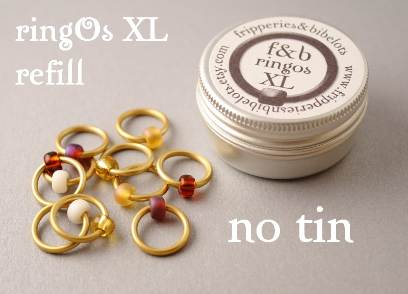ringOs XL REFILL - Peanut Butter - Snag-Free Ring Stitch Markers for Knitting