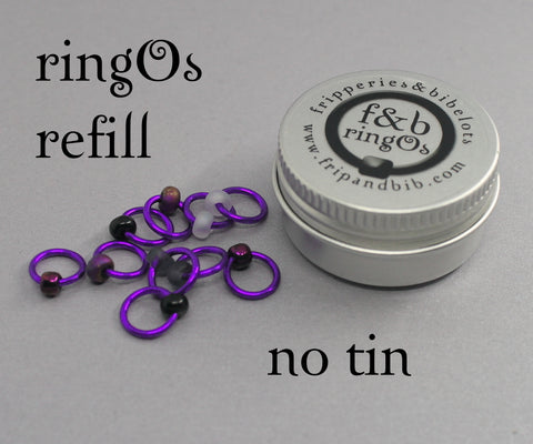 ringOs REFILL ~ Purple Velvet ~ Snag Free Ring Stitch Markers for Knitting