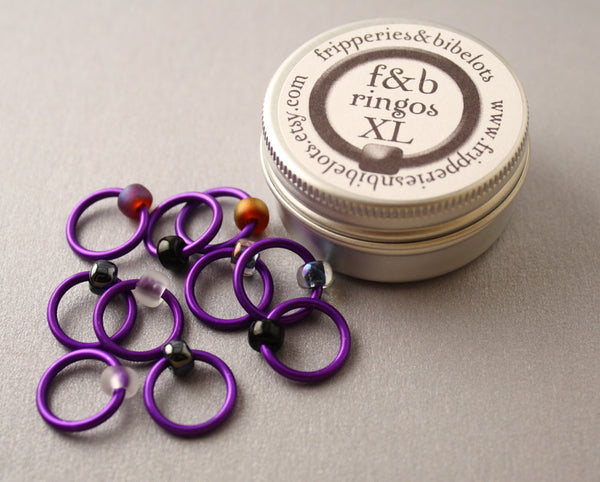 ringOs XL Purple Velvet - Snag-Free Ring Stitch Markers for Knitting