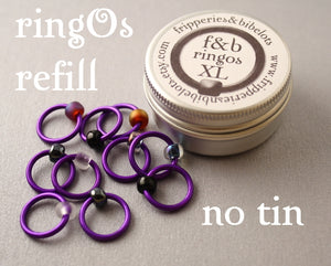 ringOs XL REFILL - Purple Velvet - Snag-Free Ring Stitch Markers for Knitting
