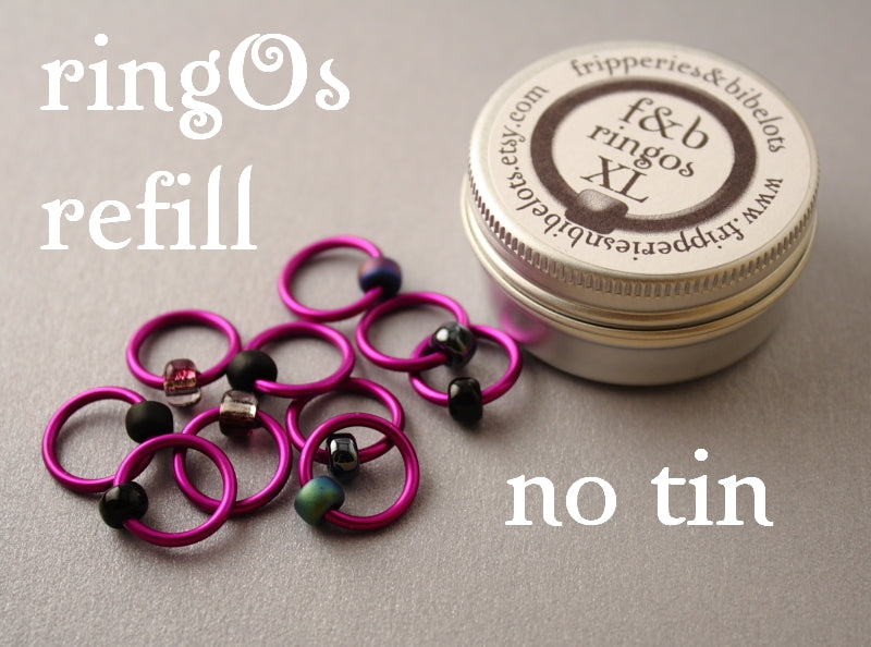 ringOs XL REFILL - Rock Chick - Snag-Free Ring Stitch Markers for Knitting