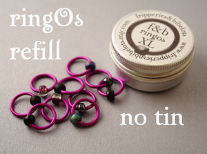 ringOs XL REFILL - Rock Chick - Snag-Free Ring Stitch Markers for Knitting
