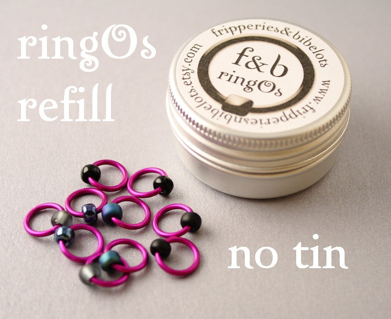 ringOs REFILL ~ Rock Chick ~ Snag Free Ring Stitch Markers for Knitting