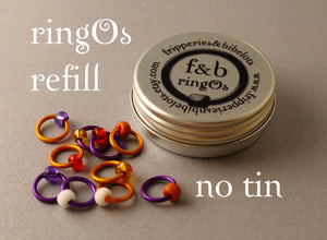 ringOs REFILL ~ Saffron ~ Snag Free Ring Stitch Markers for Knitting