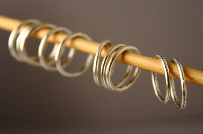 Simple Solid Snag-Free Silver Ring Stitch Markers for Knitting